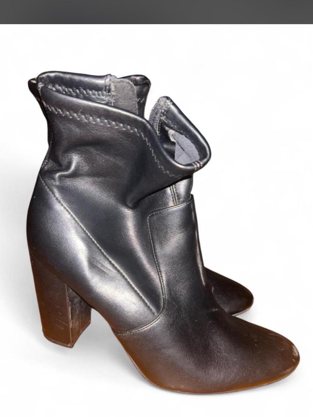 Women's Black High-Heel Leather Ankle Boots
